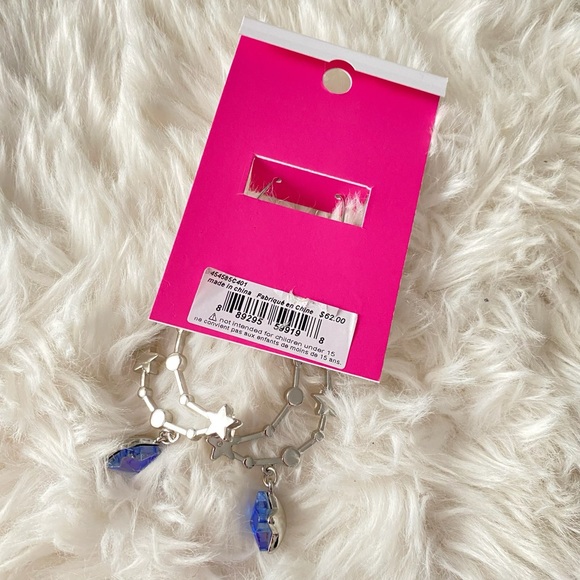 BETSEY JOHNSON Faux Stone Celestial Moon Dangle Earrings NWT - Picture 9 of 9